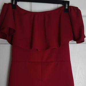 Red off the shoulder romper